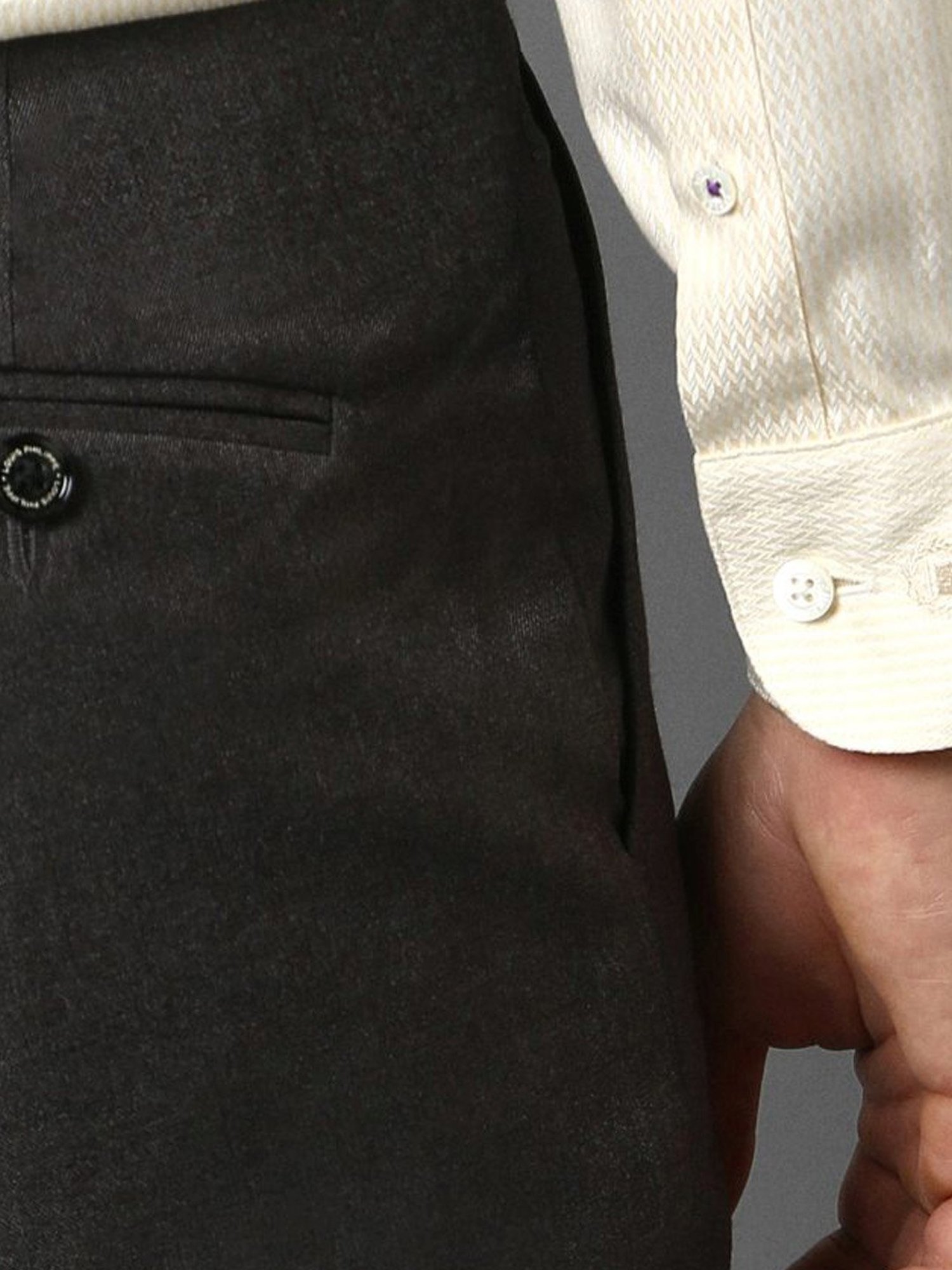 Luxure By Louis Philippe Light Yellow Cotton Regular Fit Shirt