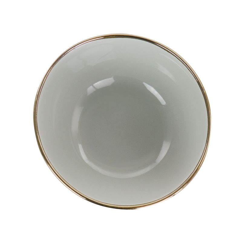 Gibson Home Rockaway Gold 12 Piece Stoneware Dinnerware Set in Gray