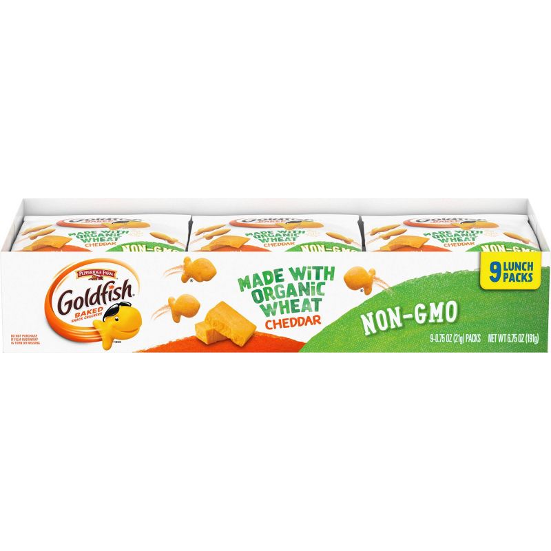 Pepperidge Farm Goldfish Organic Wheat Cheddar Crackers - .75oz/9ct