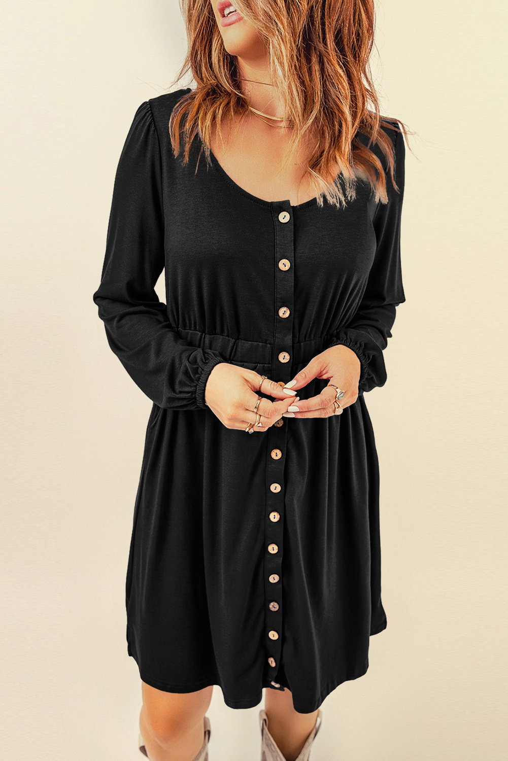 Cheetah Casual Long Sleeve Button Up Shirt Dress