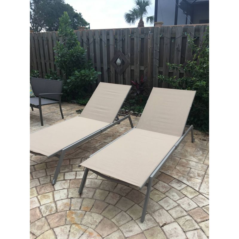 Princeton 2pk Chaise Lounge Tan/Taupe - Ostrich