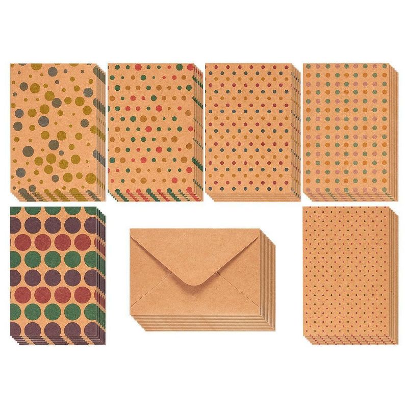 Best Paper Greetings 36 Pack Brown Kraft Polka Dot All Occasions Blank Greeting Cards Bulk Sets with Envelopes 4x6 in