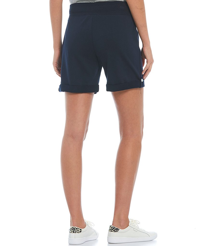 Marc New York Paperbag Waist Sueded Jersey Drawstring Shorts