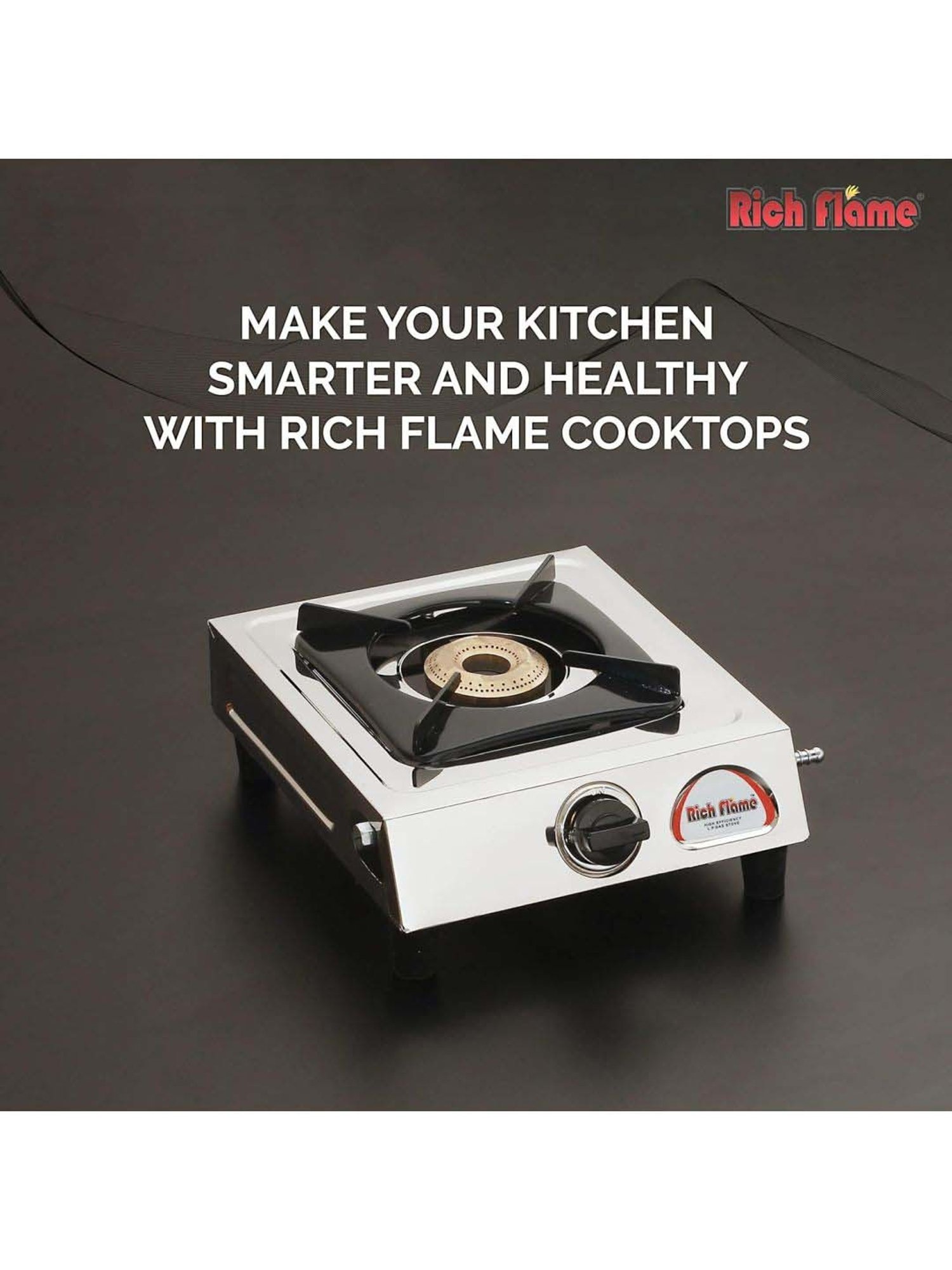 RICHFLAME Gas Stove with Single Burner ( Silver )