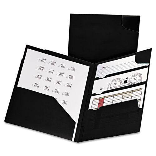 Oxford Divide It Up Four-Pocket Poly Folder 11 x 8-1/2 Black 99802
