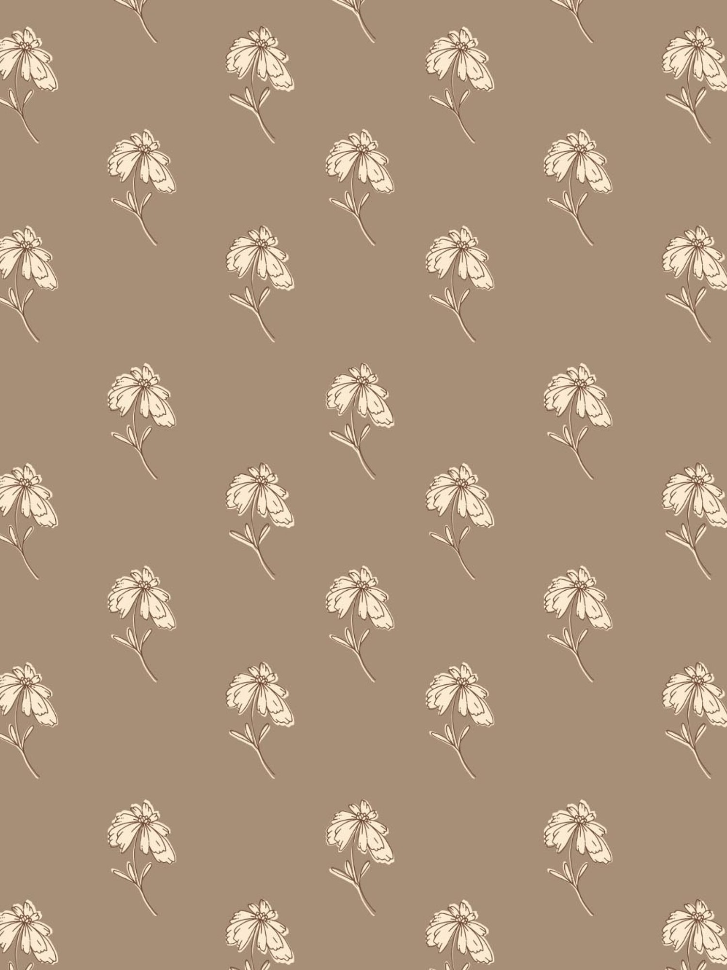 SPACES DRAPE STORY Boho Floral Sand Brown Polyester 5 ft Window Curtains - Set of 2