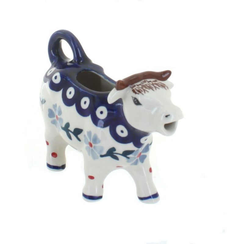Blue Rose Polish Pottery Blue Violet Cow Creamer