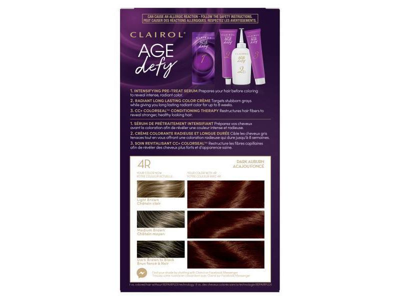Clairol Nice'N Easy Age Defy Expert Hair Color - 4R Dark Auburn - 1 kit