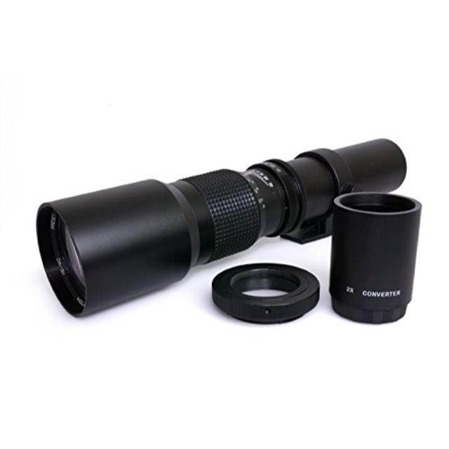 Opteka High Definition 500mm / 1000mm f/8 Preset Telephoto Lens for Nikon Digital & Film SLR Cameras