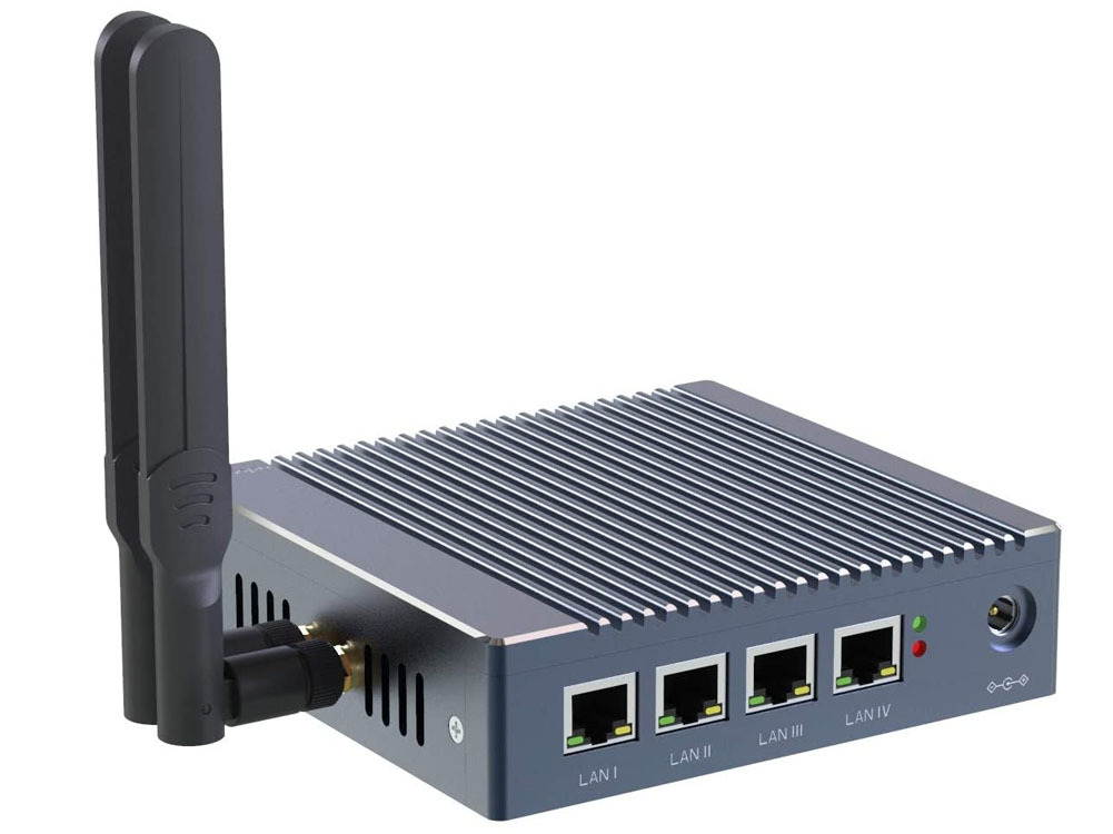 Fanles Mini PC Intel Celeron N2940, up to 2.25Ghz, pfSense, Small desktop Computer with 4 LAN,HD-MI VAG Dual Display, USB3.0, Wi-Fi, Wake-on-LAN, Auto Power On, PXE Boot, 8GB RAM 128GB mSATA SSD