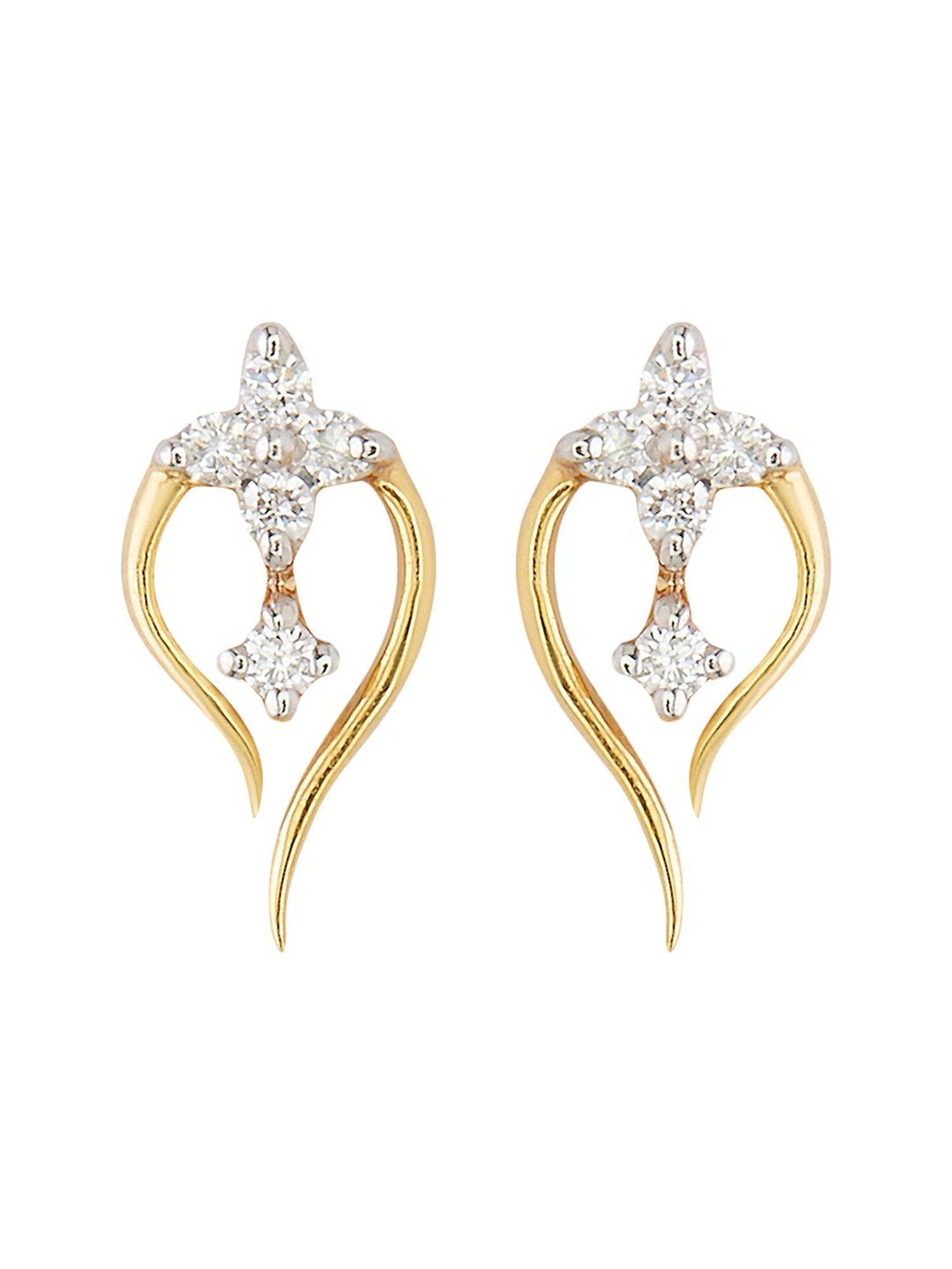 Waman Hari Pethe Jewellers 18k Gold & Diamond Earrings