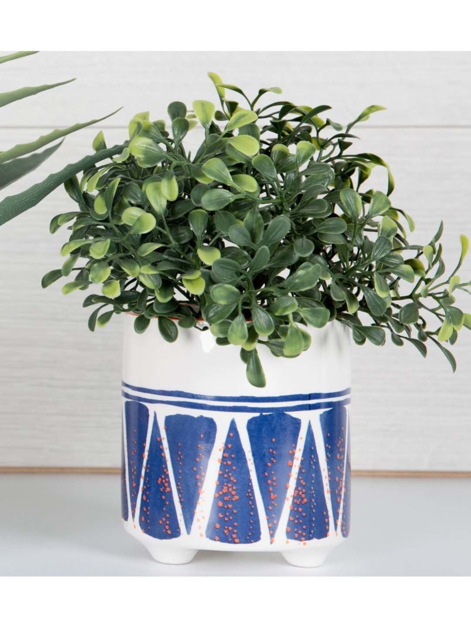 KitchenCraft Blue & White Ceramic Planter Pot