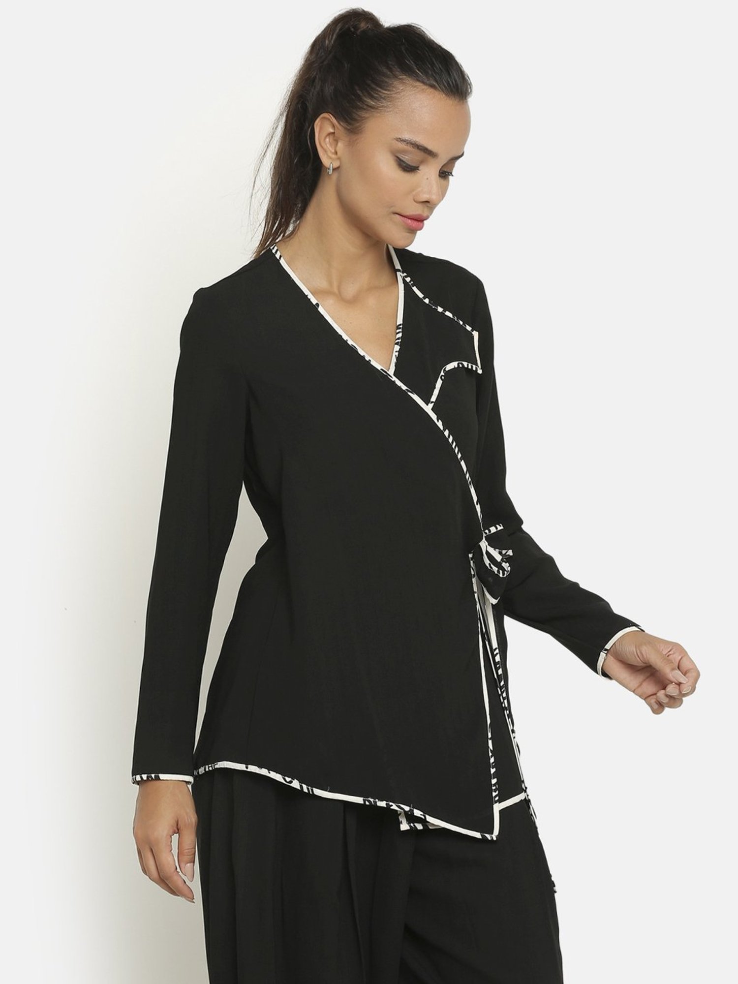 Office & You Black Overlap Jacket