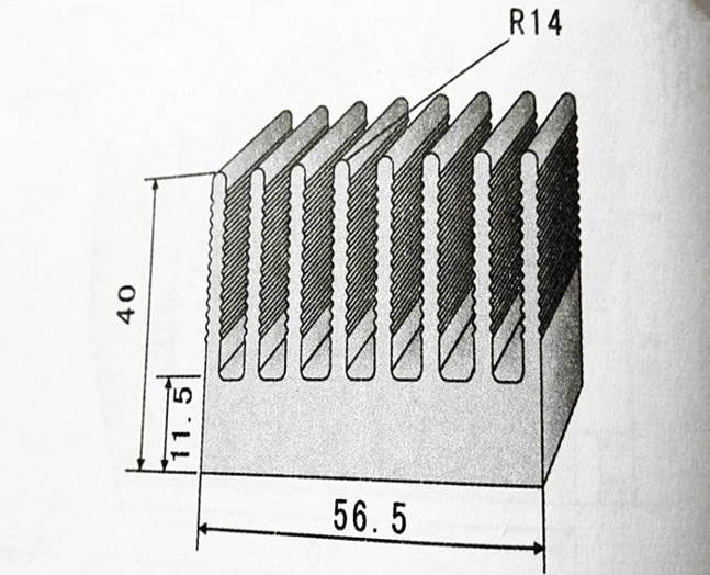 Custom Heatsink 56*40*150mm Aluminum radiator