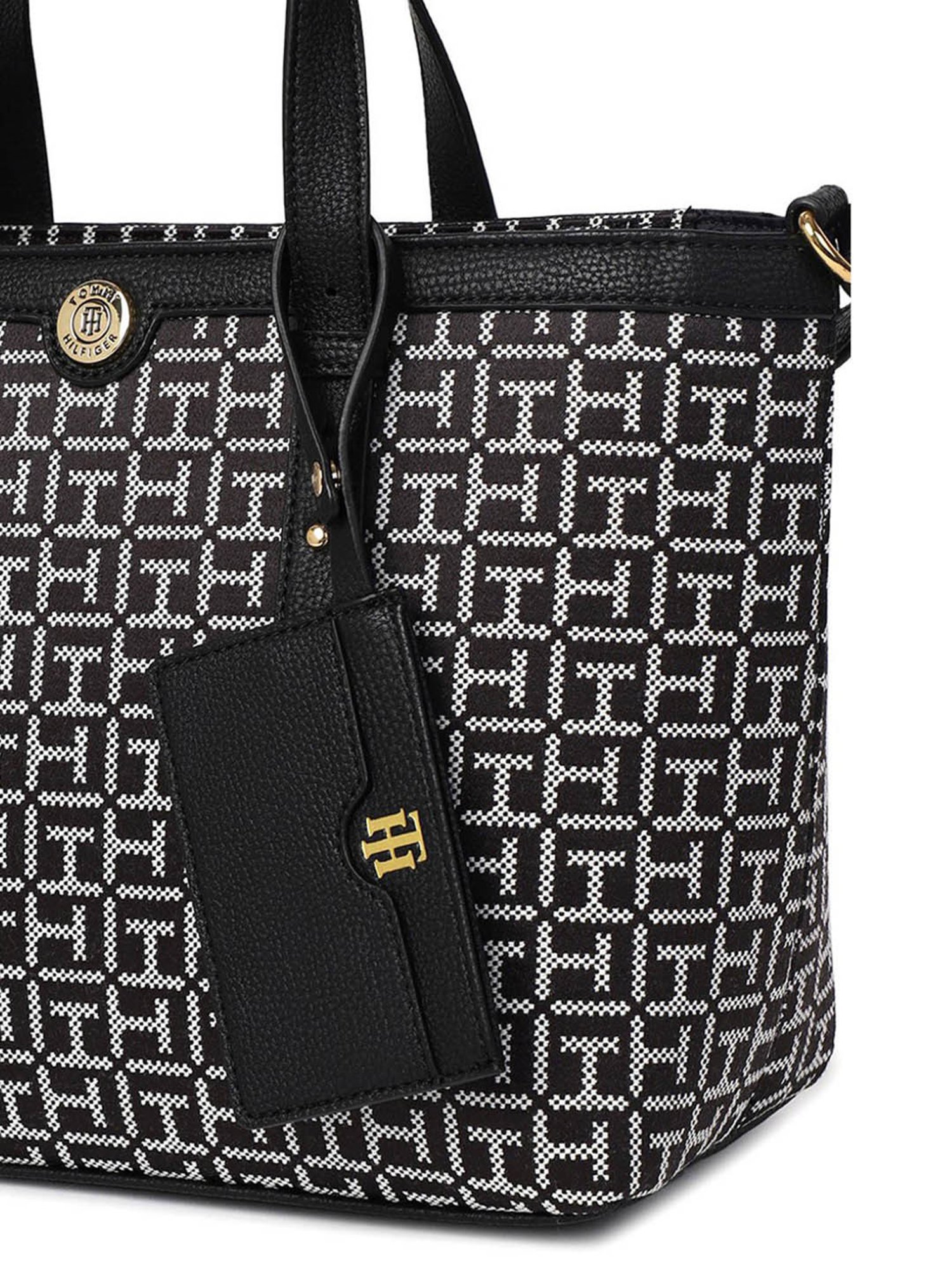 TOMMY HILFIGER Black WILDER II Logo Bowler Bag