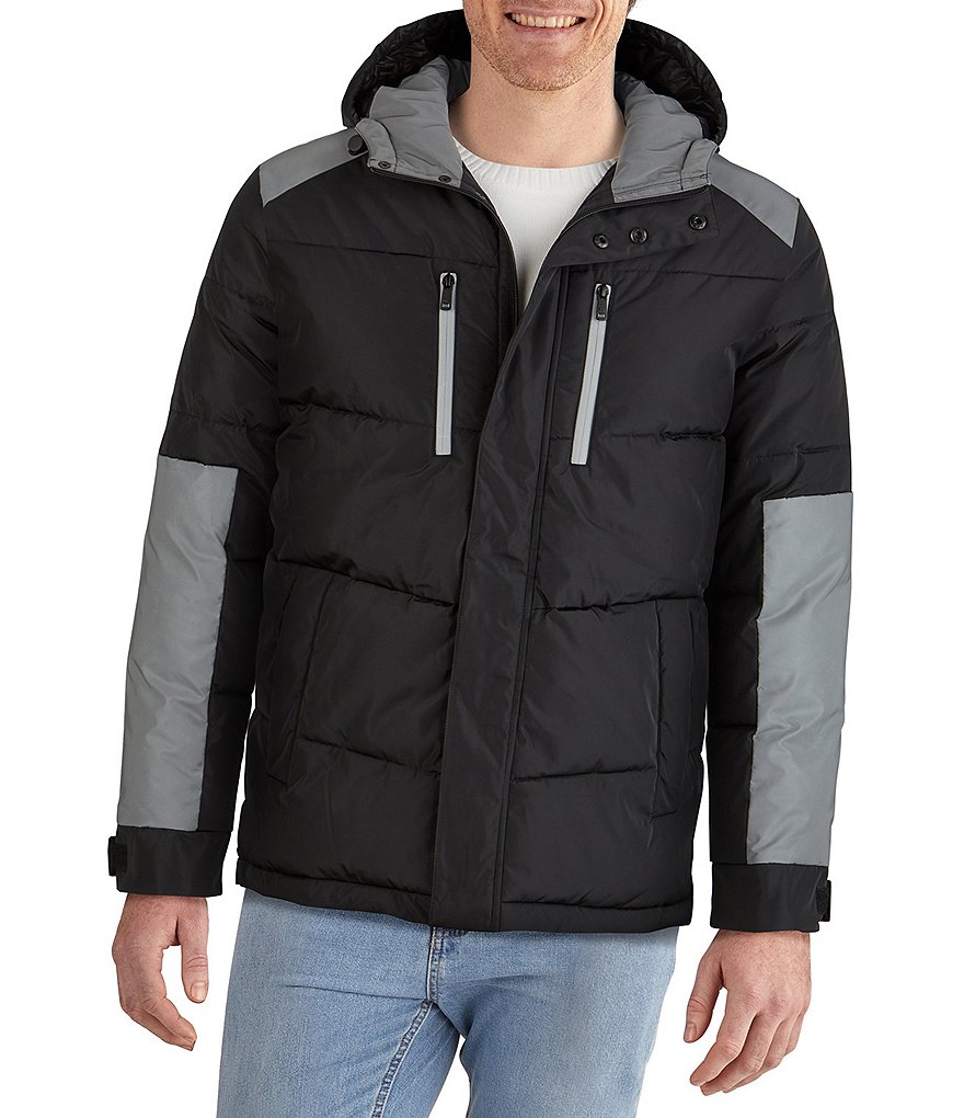 Kenneth Cole New York Long-Sleeve Mixed-Media Hooded Puffer Jacket