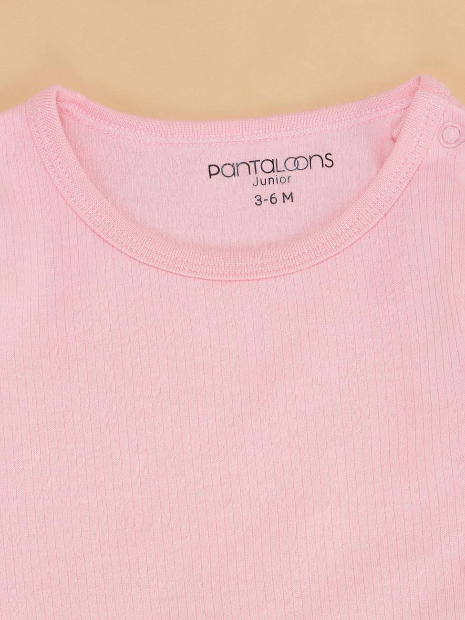 Pantaloons Baby Pink Regular Fit Full Sleeves Thermal Set
