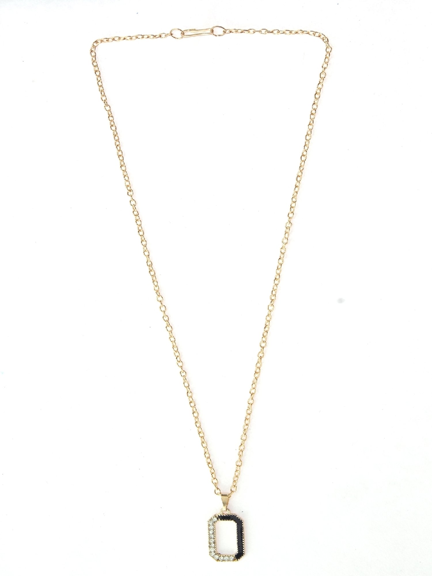 Jewelz Trendsetting Gold Western Necklace With Delicate black and gold Charm for Women