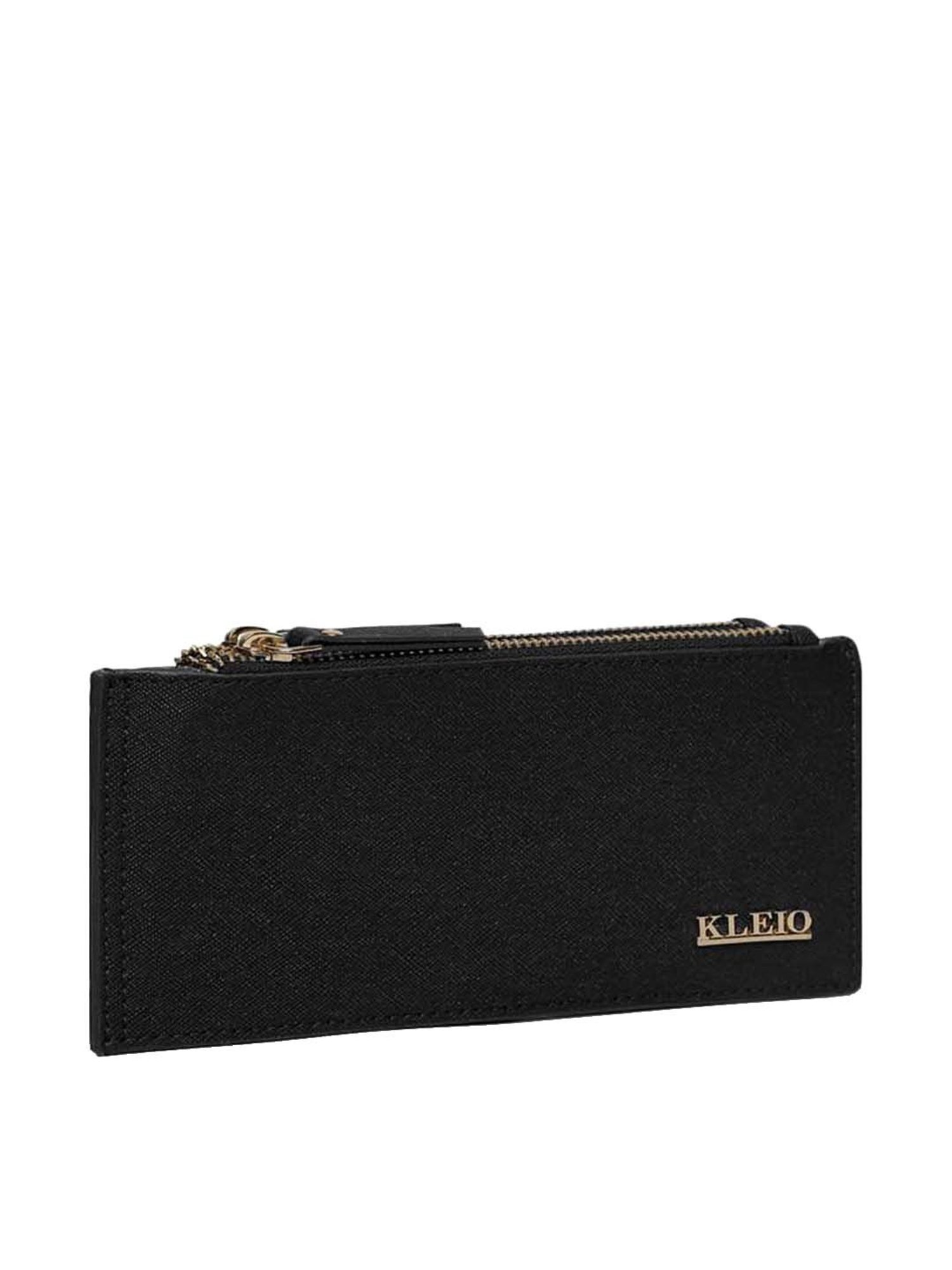 KLEIO Black Solid Bi-Fold Wallet for Women