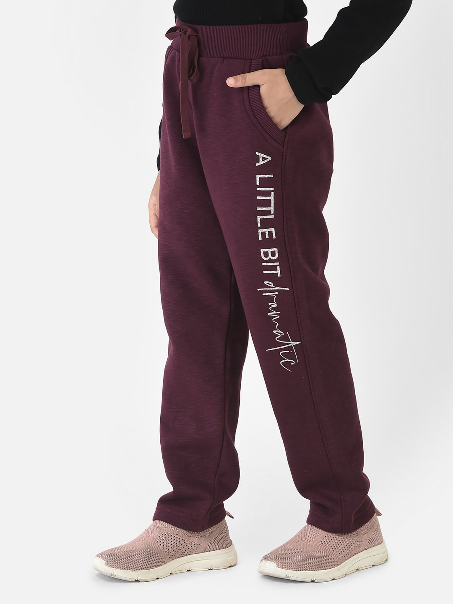 METTLE Girls Navy Solid Joggers