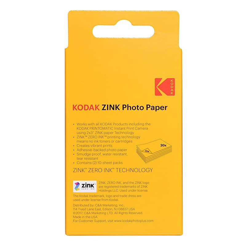 2x3 Premium Zink Photo Paper 20 Sheets Compatible with  Smile and PRINTOMATIC NOT with  Mini Shot Mini2