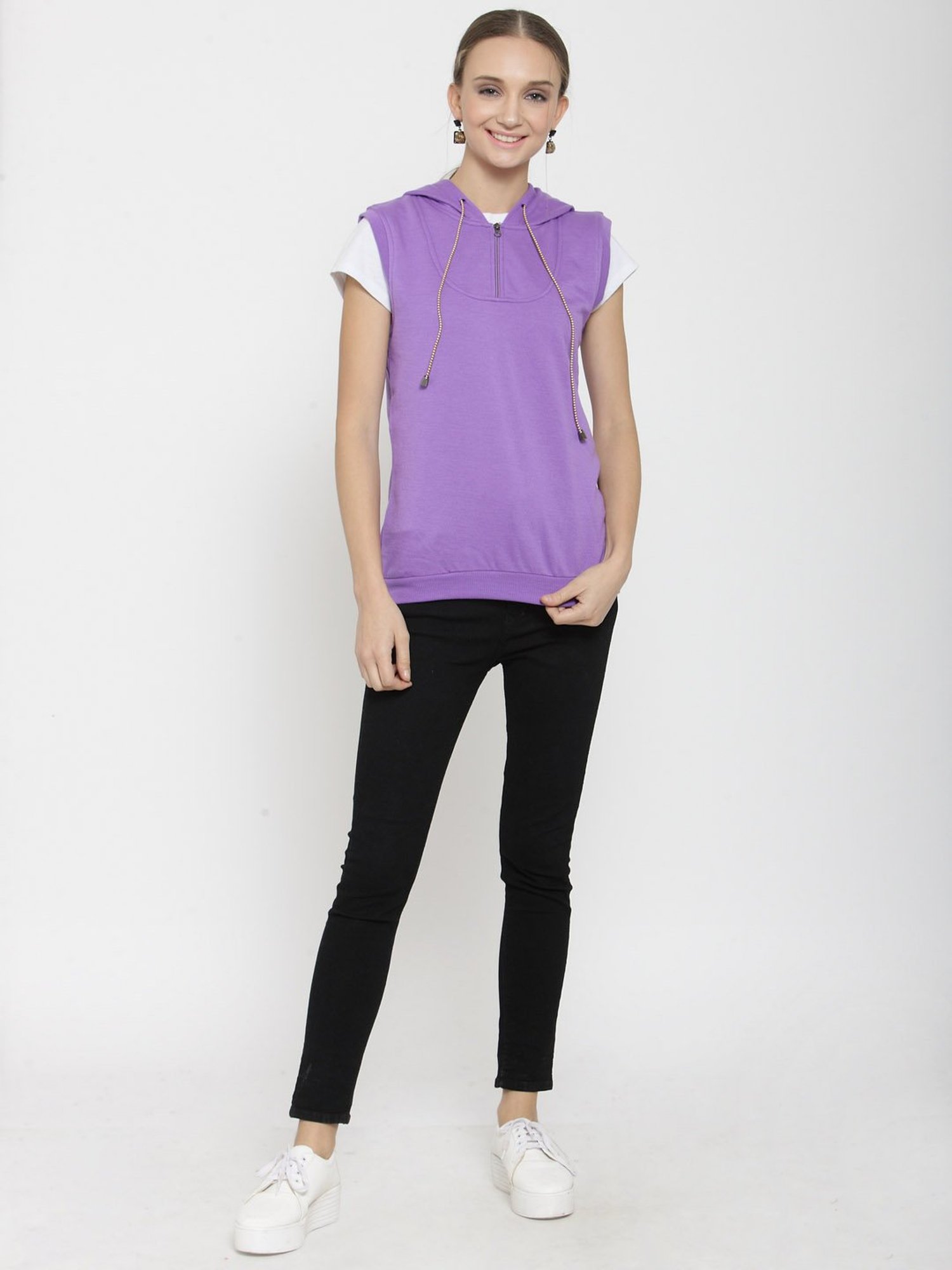 Belle Fille Light Purple Regular Fit Sweatshirt