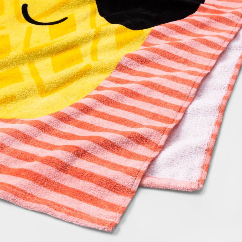Pineapple Beach Towel Red/Yellow - Sun Squad™
