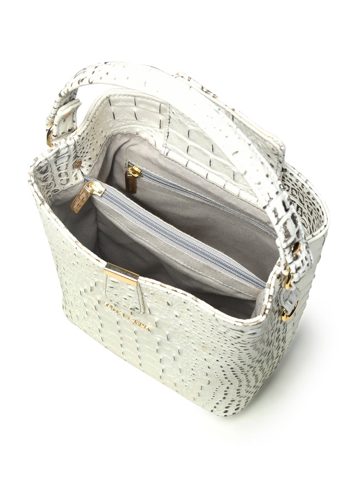 PELLE LUXUR White Animal Effect Small Bucket Bag