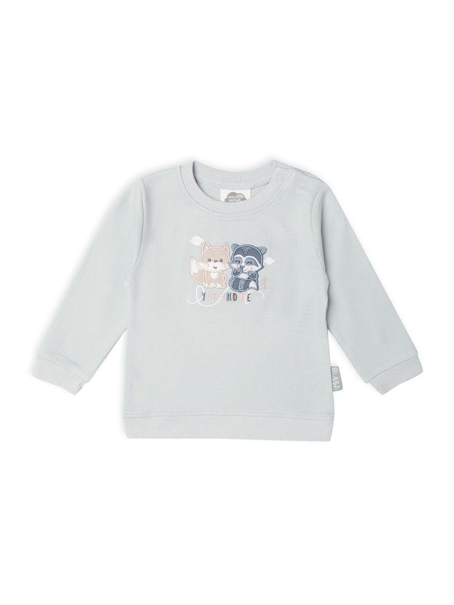 MiArcus Kids Blue Cotton Applique Full Sleeves T-Shirt