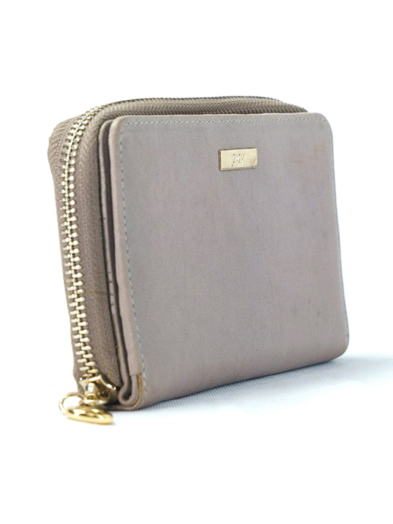 RI2K London Grey Leather Zip around Wallet