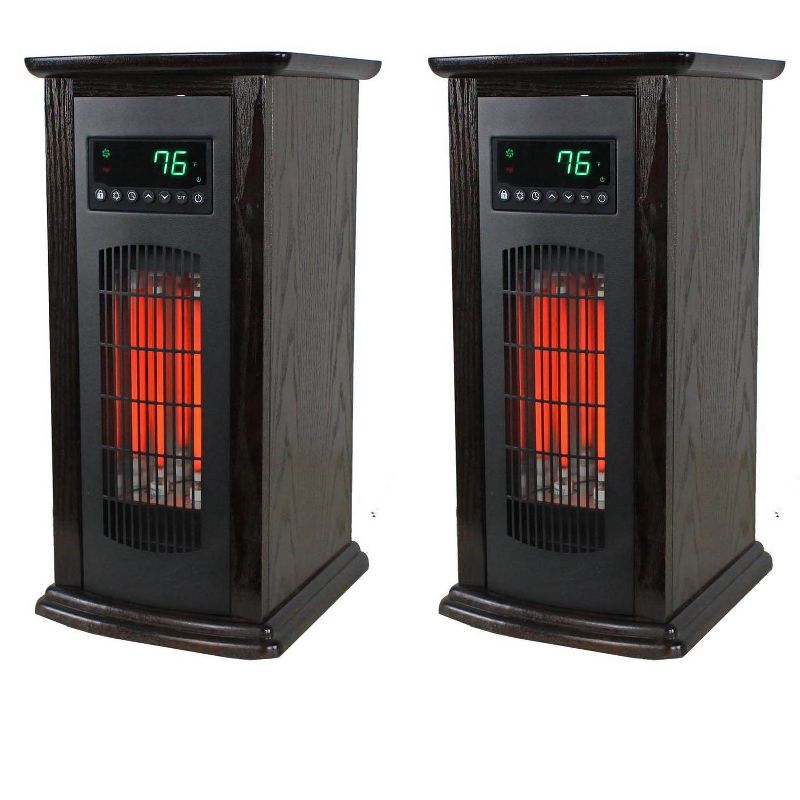 LifeSmart LifePro 3 Element Electric Infrared Quartz Tower Space Heater (Pair)