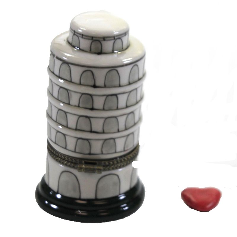 Hinged Trinket Box 3.25" Tower Of Pisa Leaning Italy  -  Decorative Figurines