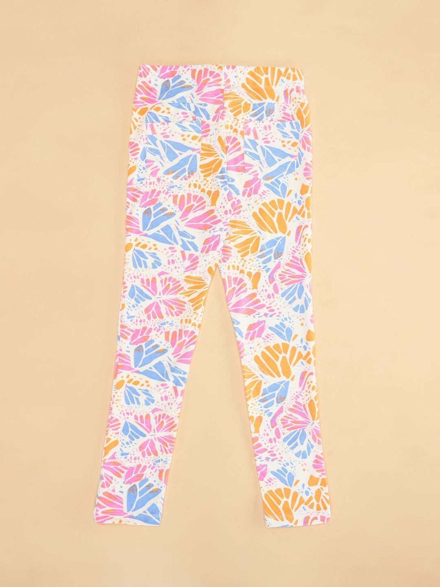 Pantaloons Junior Pink Cotton Embellished Leggings