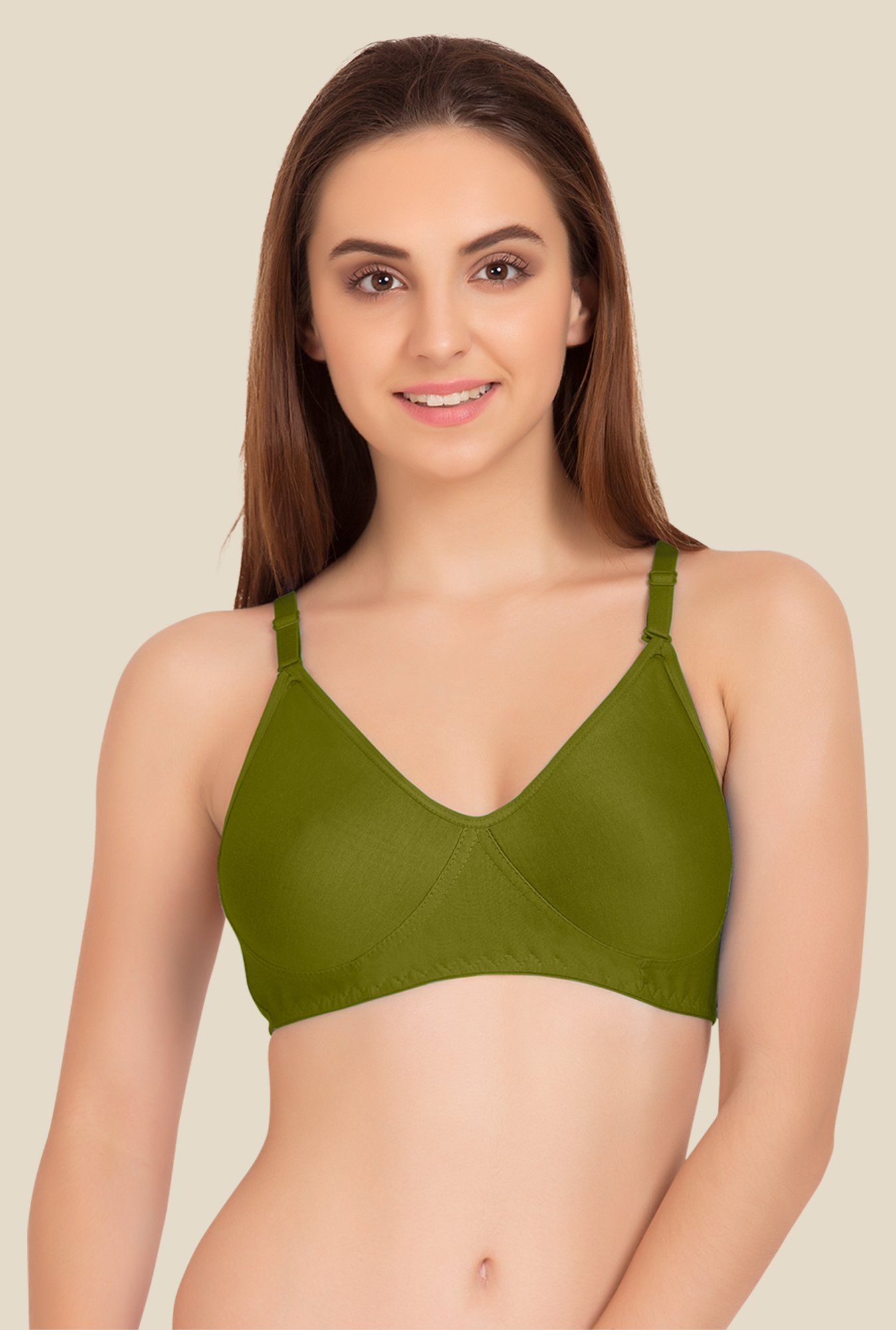 Tweens Yellow & Olive Non Padded Bra (Pack Of 2)