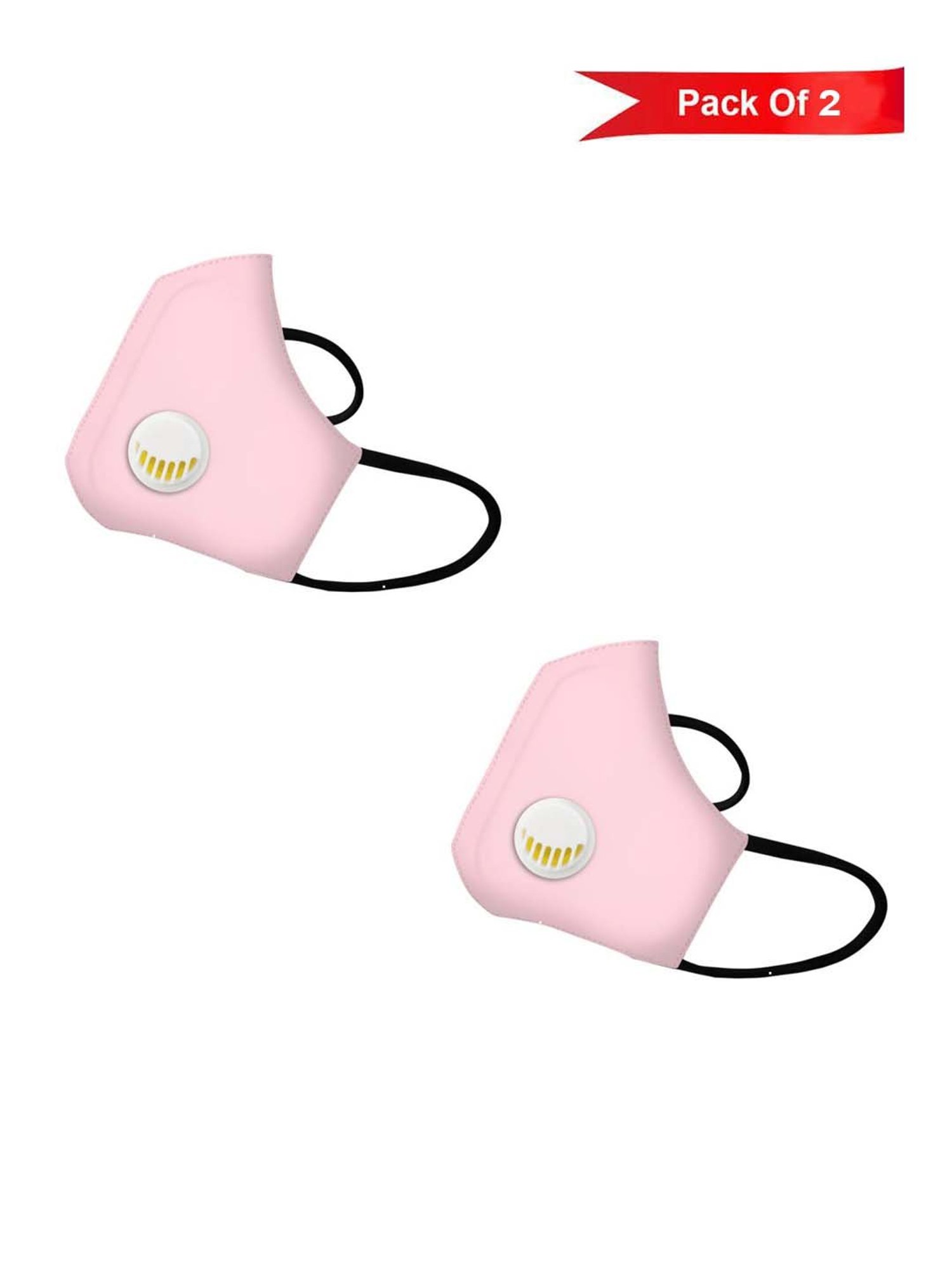 Lioncrown 3 Layered N95 Face Mask with Air Respirator for Women - Pack of 2