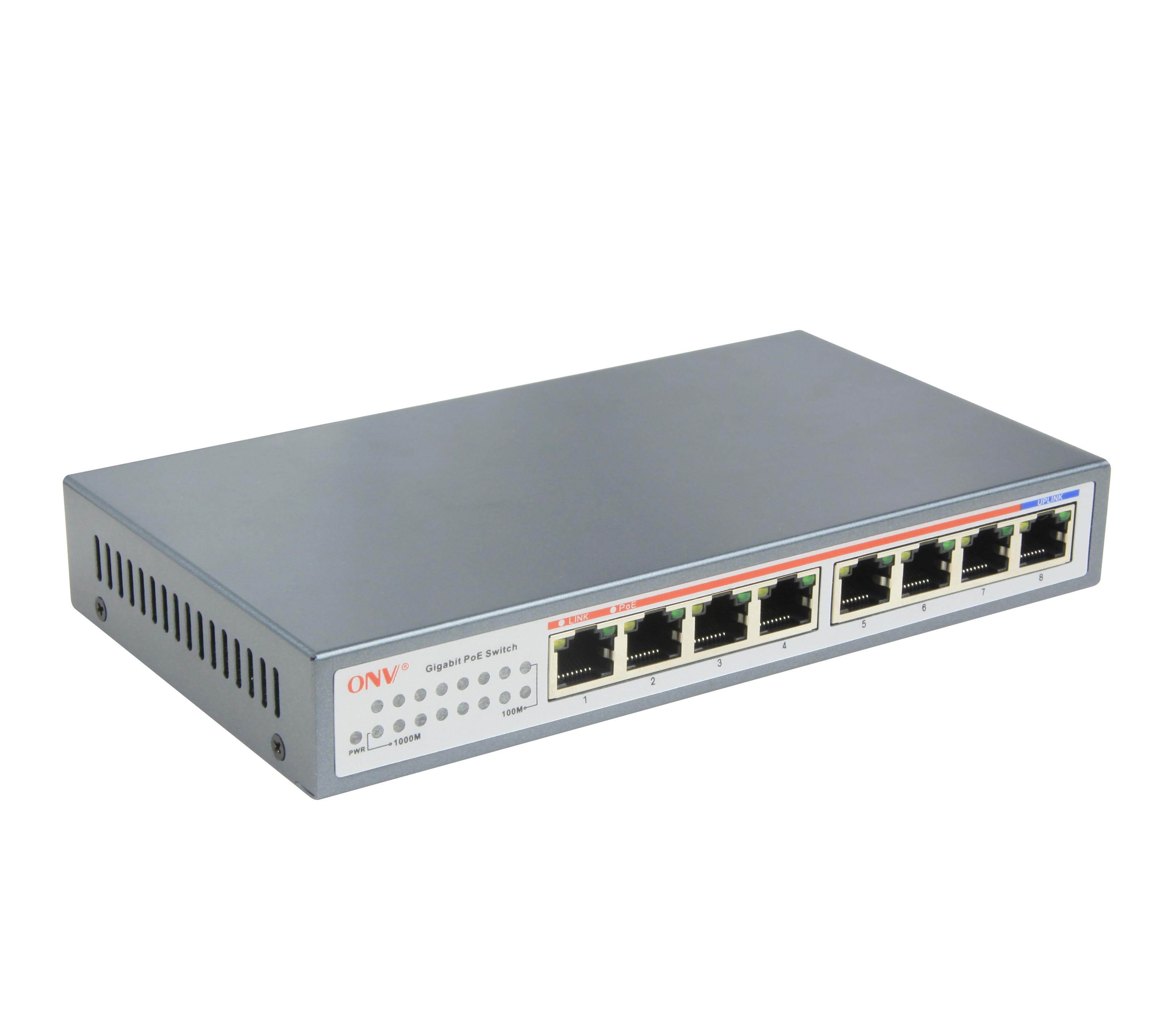 ONV-POE33007P 8-Port Gigabit 7x 10/100/1000M RJ45 PoE Port Network Switch