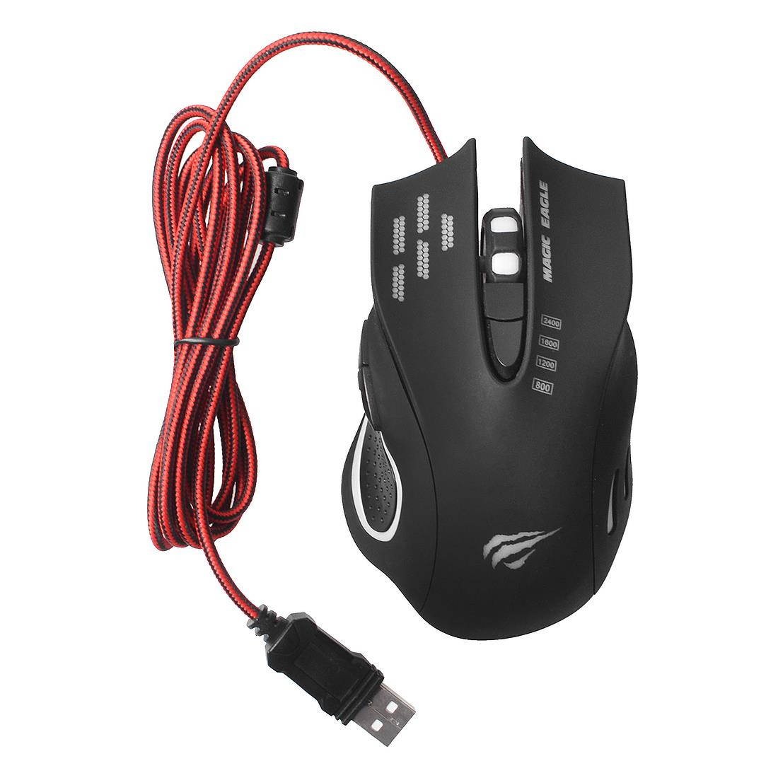 MMSM 5 Keys Wired Game Mouse Gaming Mice with Lighting Black