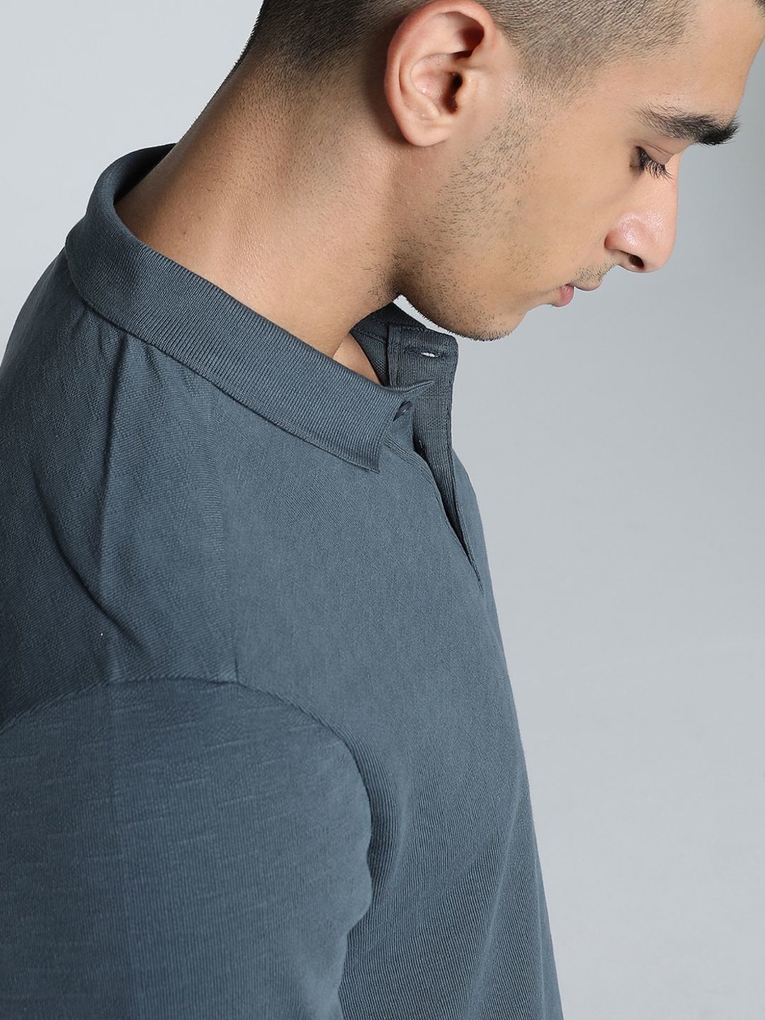 Puma Grey Cotton Regular Fit Texture Polo T-Shirt