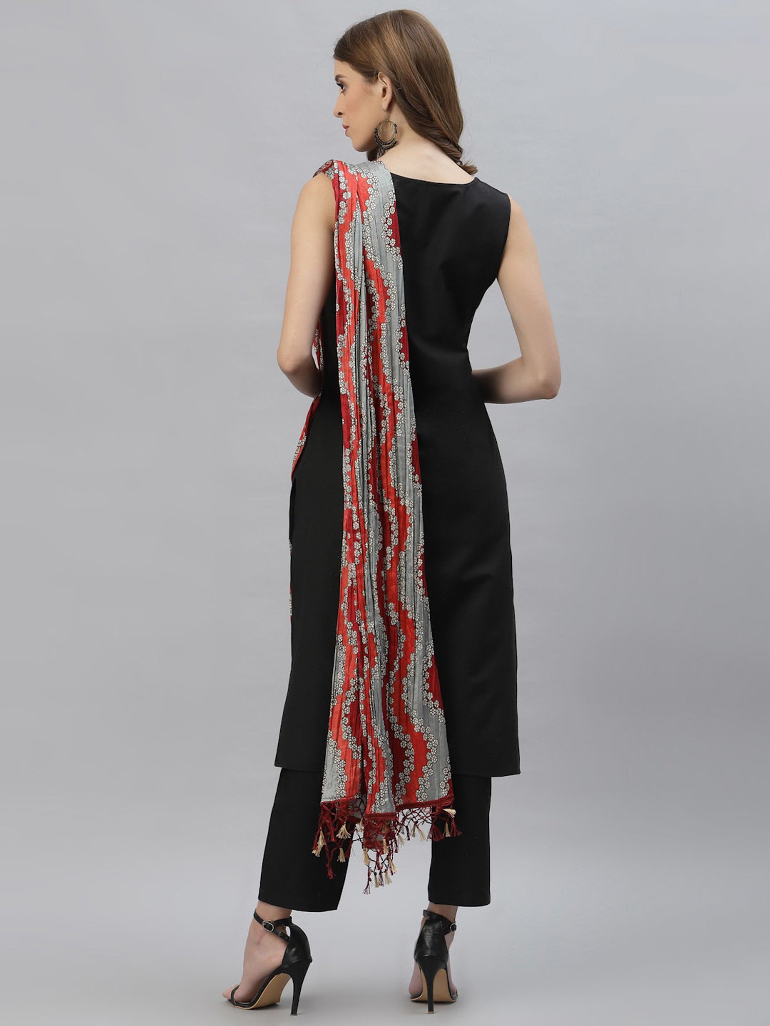 Stylum Black Kurta Pant Set With Dupatta