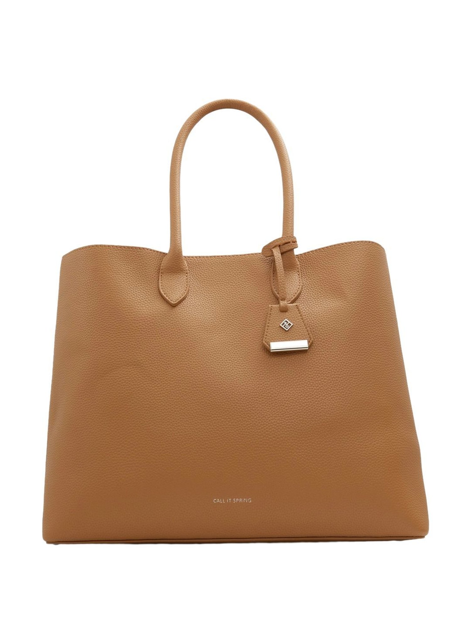 Call It Spring Beige Solid Large Tote Handbag