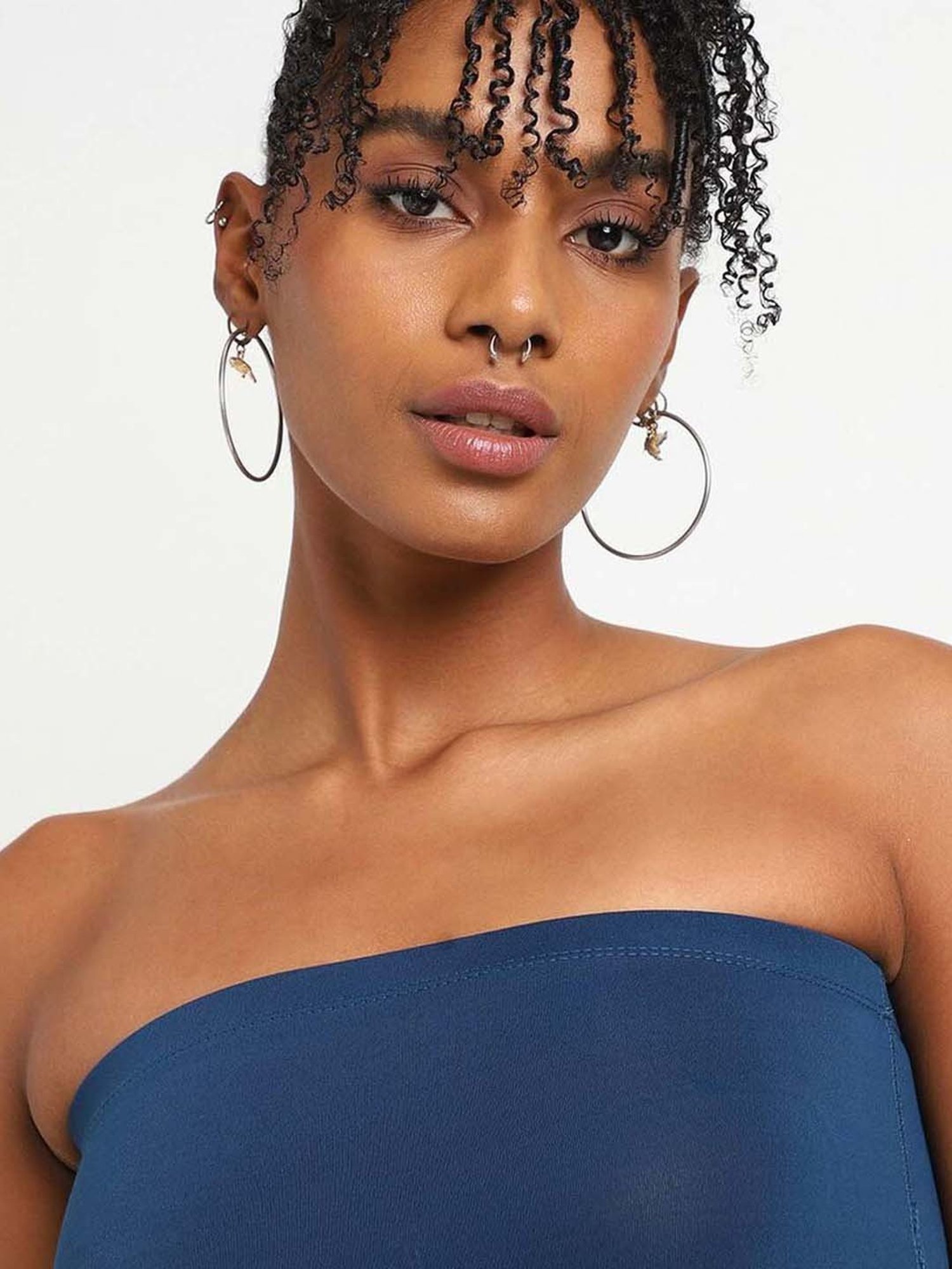Forever 21 Blue Regular Fit Tube Top