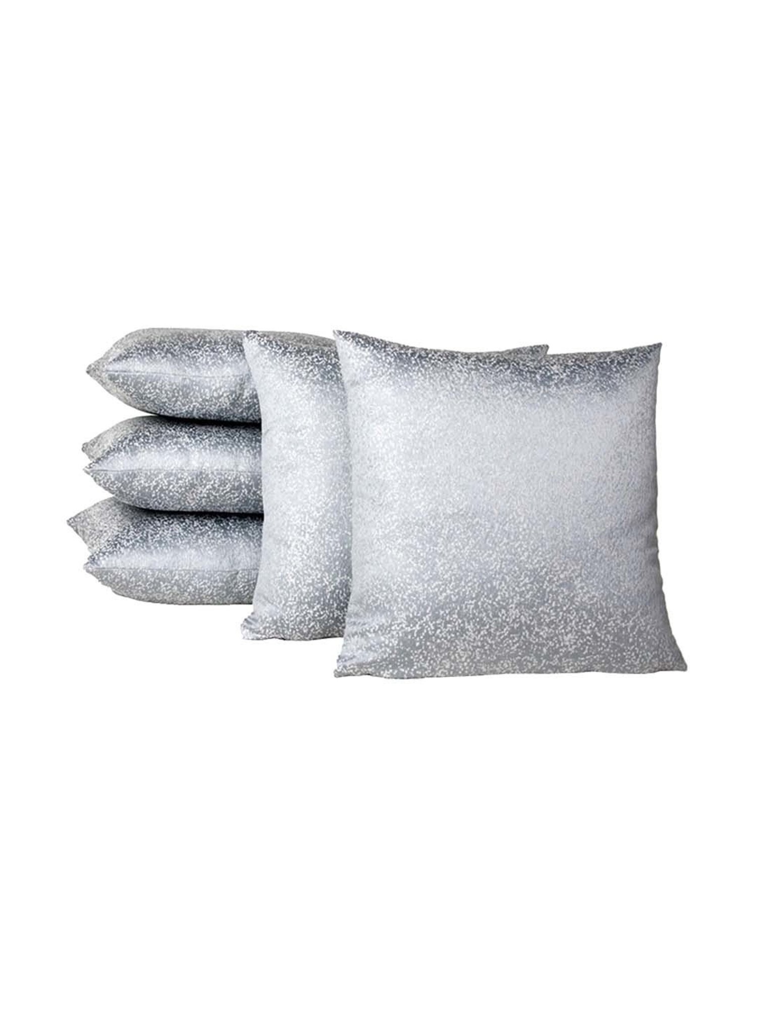 Swayam Red & White Cotton 60 cm x 60 cm Cushion Covers - Set of 5