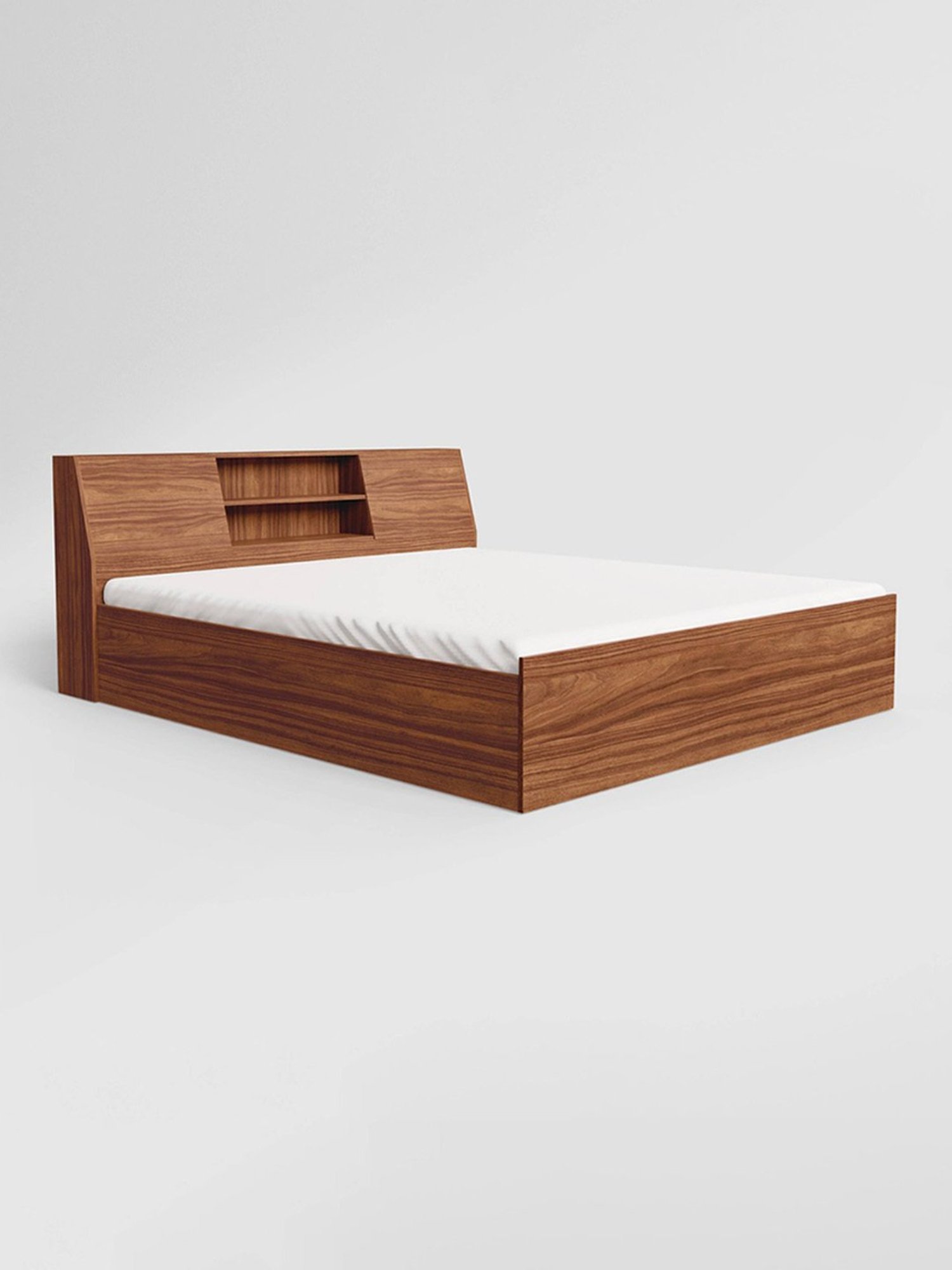 Godrej Interio Alpha Walnut Engineered Wood Queen Bed