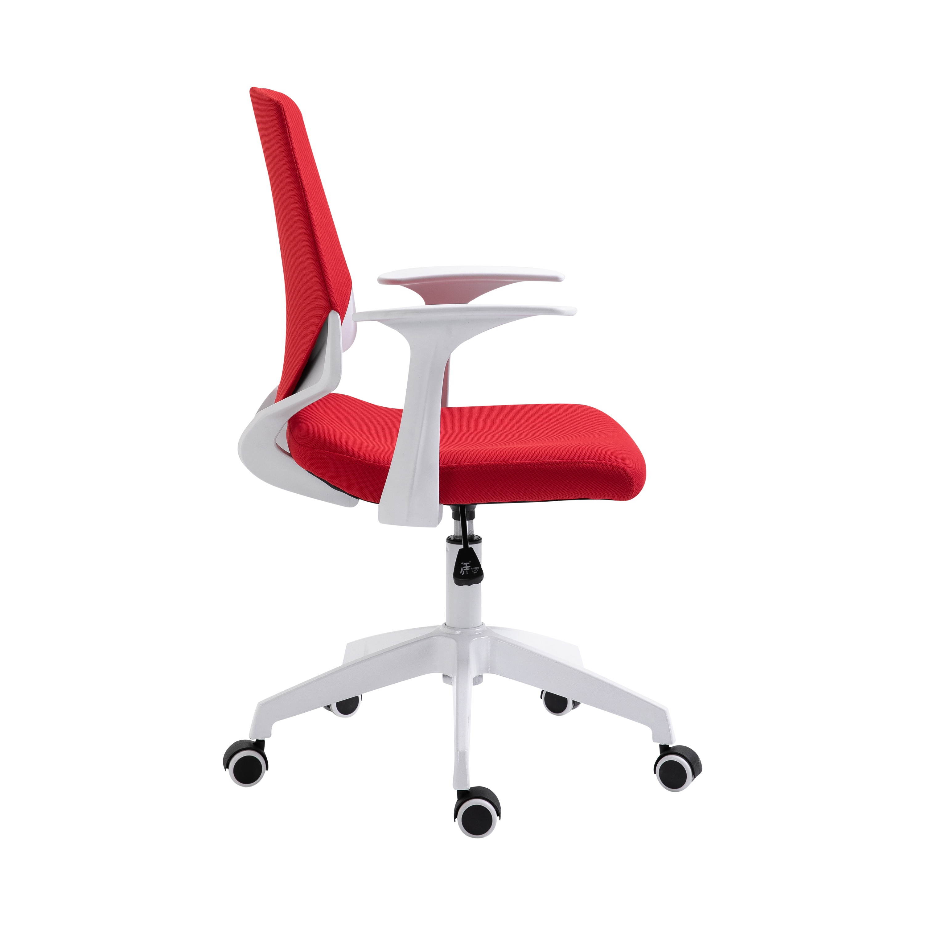Techni Mobili Mid Back Office Task Chair with Height Adjustment, Executive Swivel Chair with Two Tone Non Marking Caster Wheels, Red