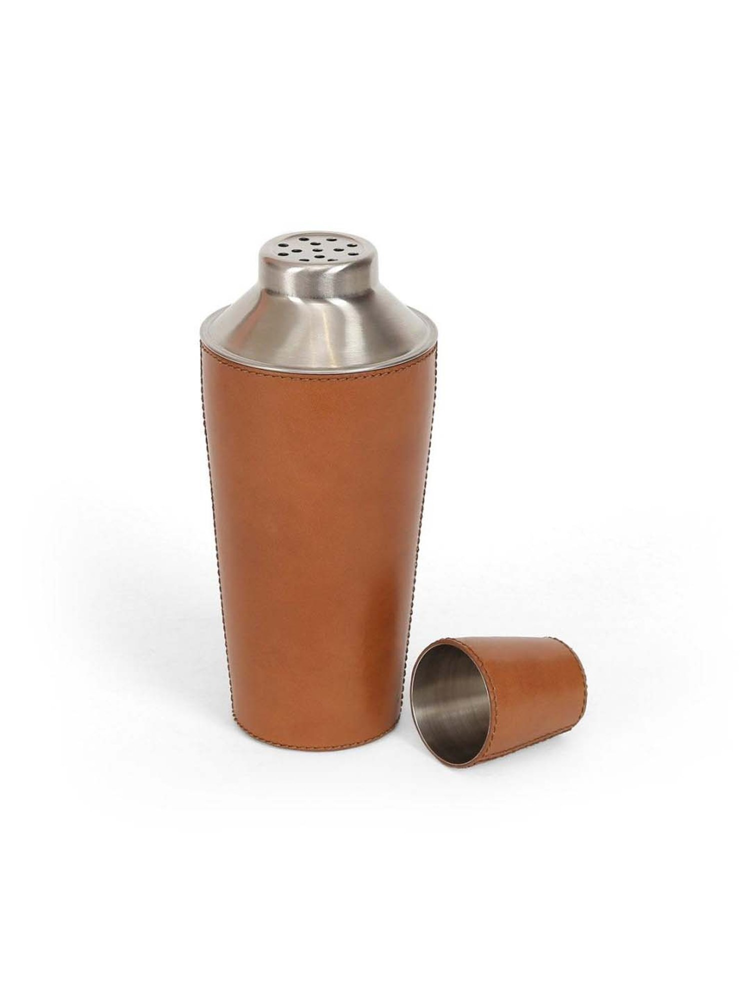 Home4U 'Bailey' Brown & Silver Stainless Steel Cocktail Shaker - Set of 1