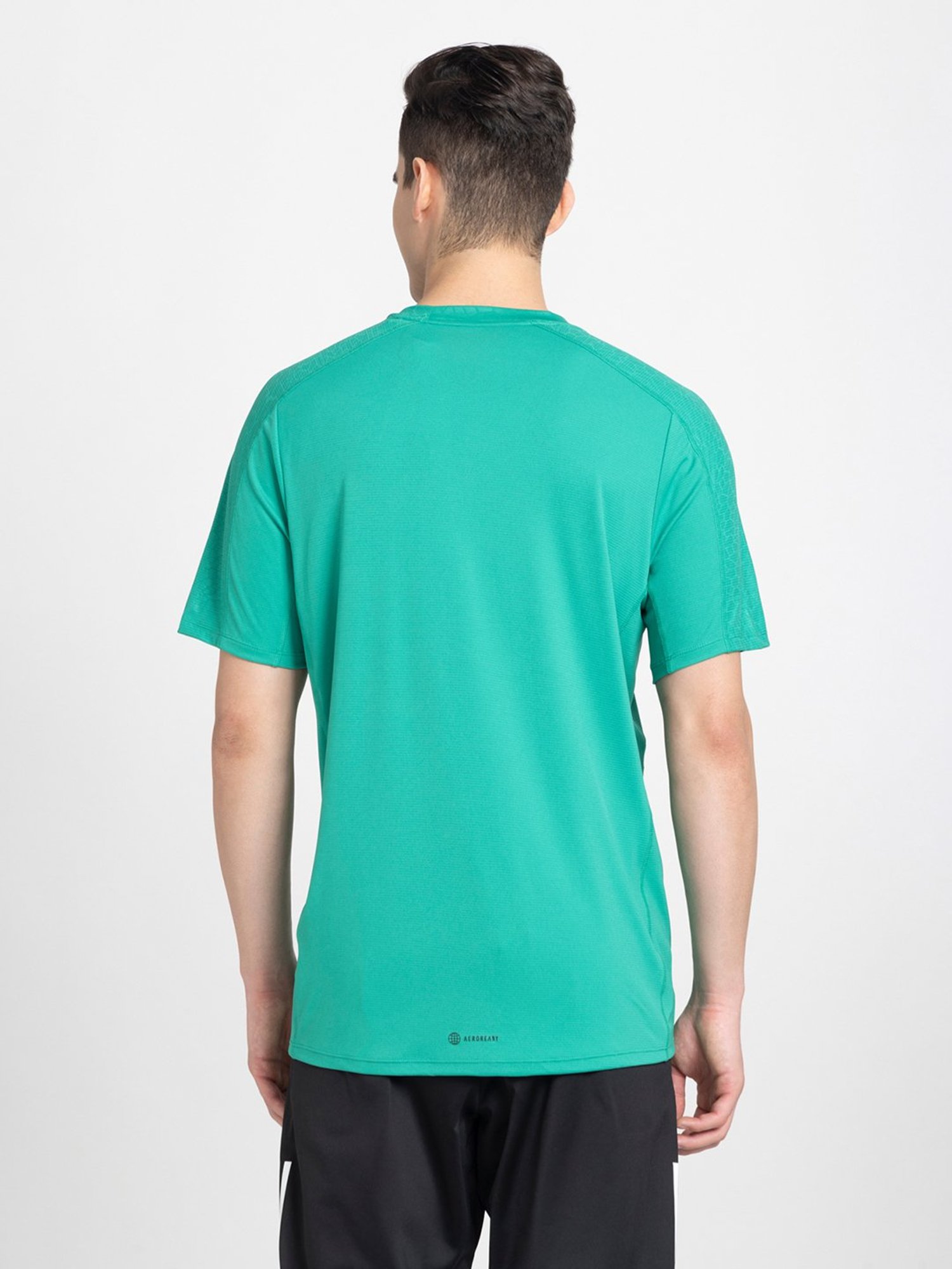 adidas Green Regular Fit Workout PU Print Sports T-Shirt