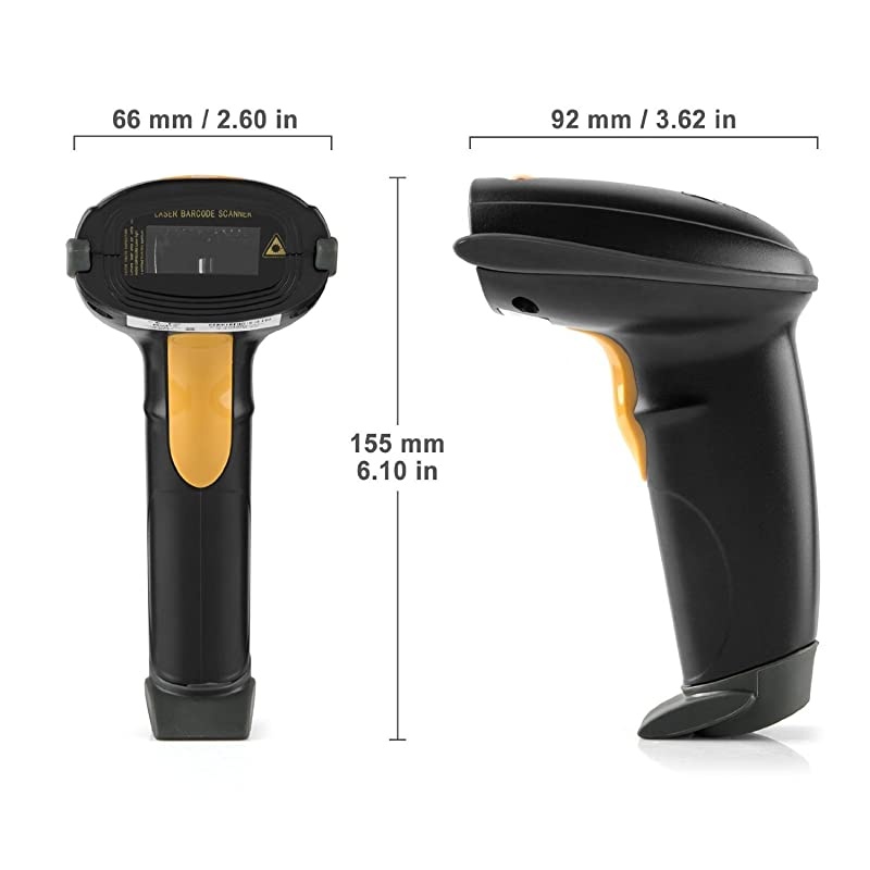 USB Laser Barcode Scanner Wired Handheld Bar Code Scanner Reader Black