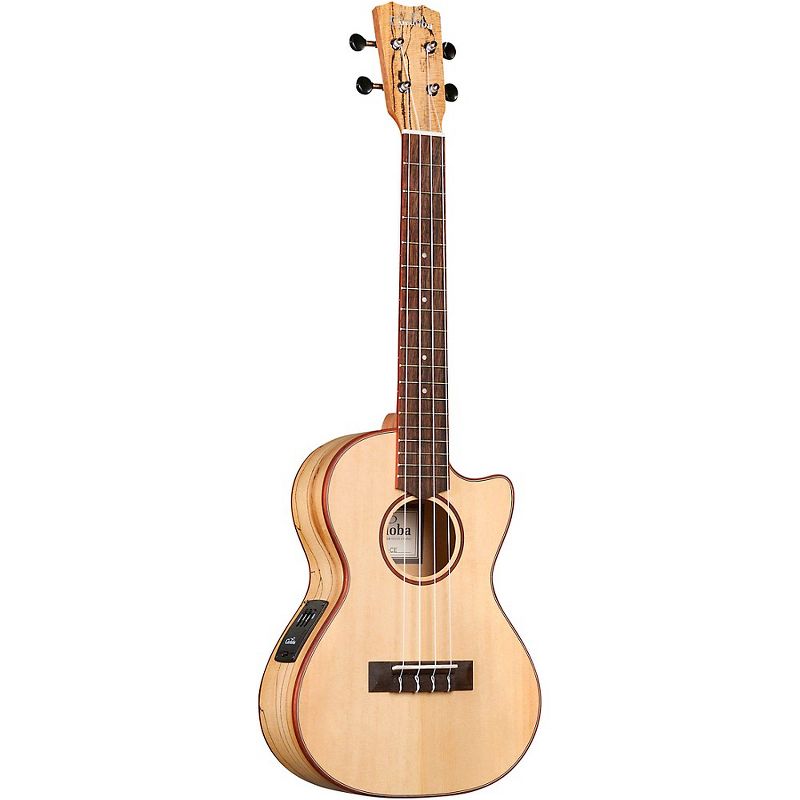 Cordoba 24T-CE Spruce Spalted Maple Cutaway Tenor Acoustic-Electric Ukulele Natural