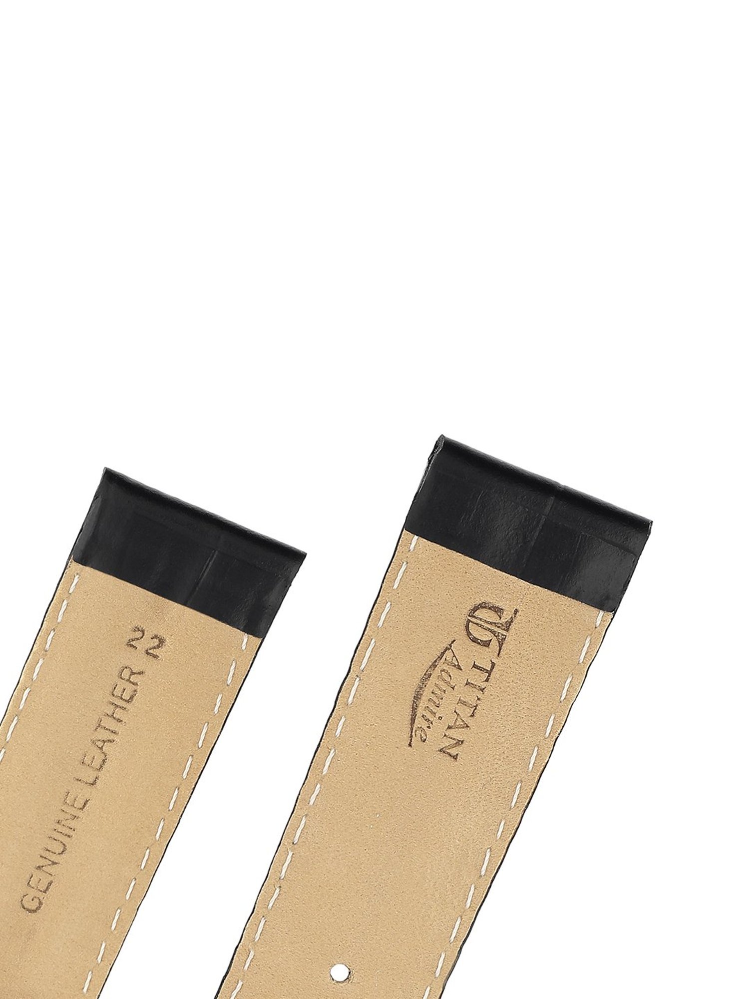 Titan 24 mm Tan Genuine Leather Strap for Men