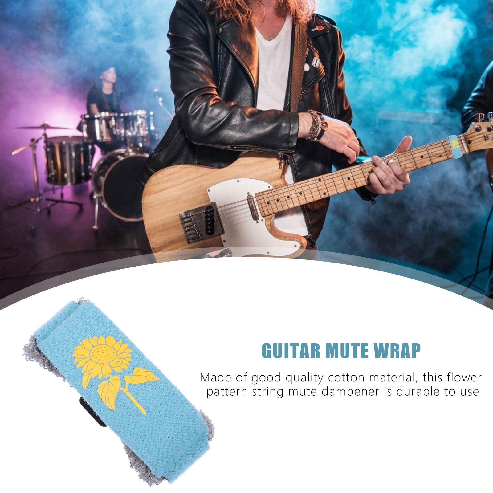 Guitar String Mute Dampener Flower Pattern Noise Sound Weaken Muffler Strap